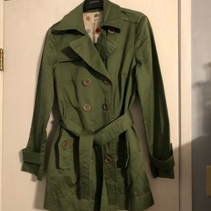 Green trench coat